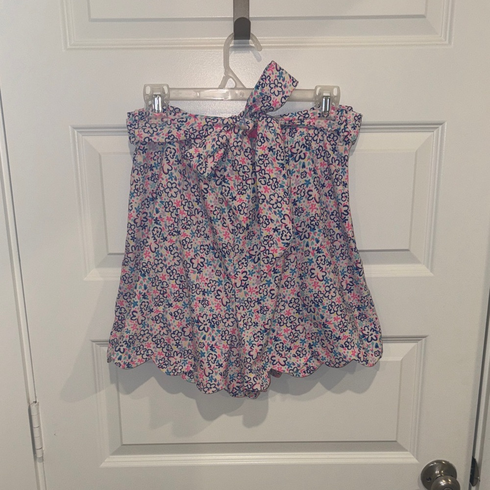 Lilly Pulitzer Pink, Blue & Yellow Floral Shorts with Waist Tie